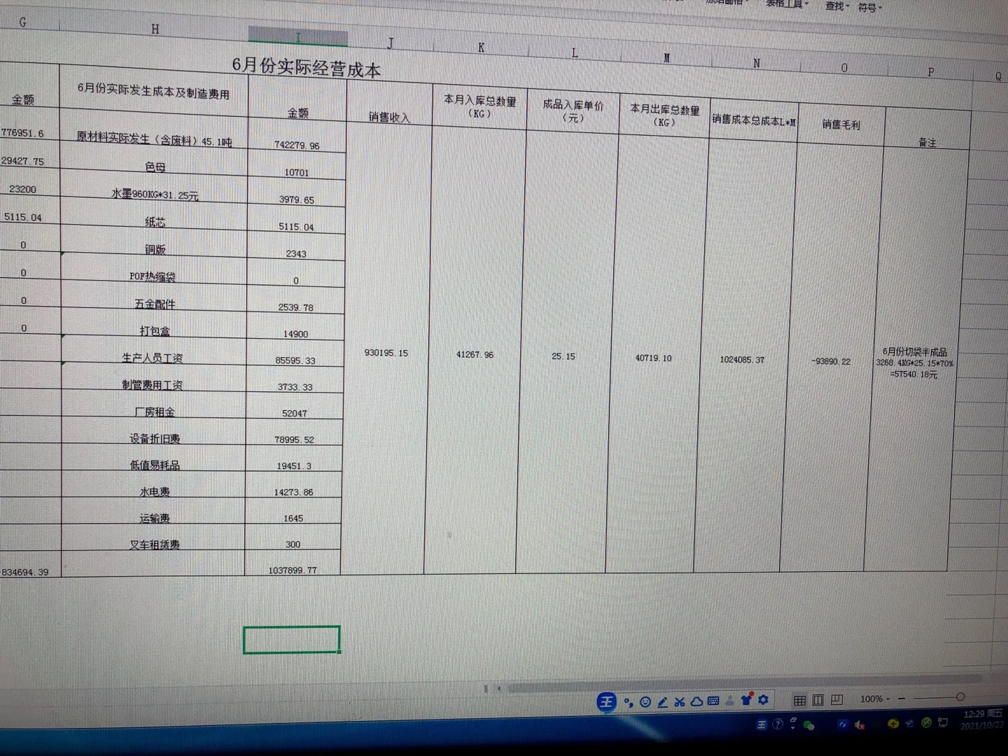 这个卖出商品，怎么核算卖出的商品成本？我这里有个图，是不是以这个图的成本结转出库的商品成本？