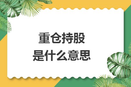 重仓持股是什么意思