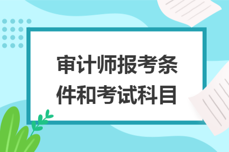 审计师报考条件和考试科目