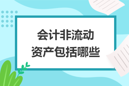 会计非流动资产包括哪些