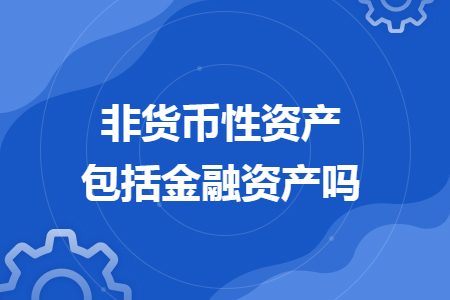 非货币性资产包括金融资产吗