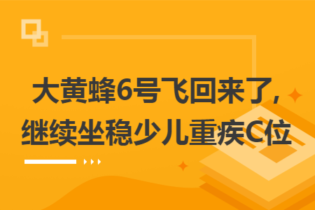 大黄蜂6号飞回来了,继续坐稳少儿重疾c位