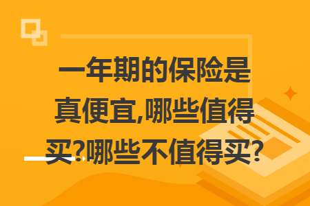 一年期的保险是真便宜,哪些值得买?哪些不值得买?