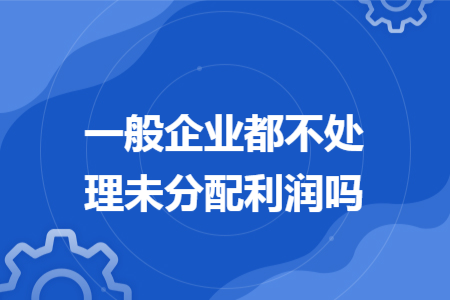 一般企业都不处理未分配利润吗