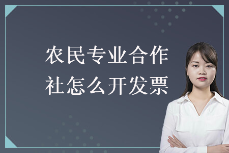 农民专业合作社怎么开发票